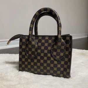 Brown Faux Leather Minibag